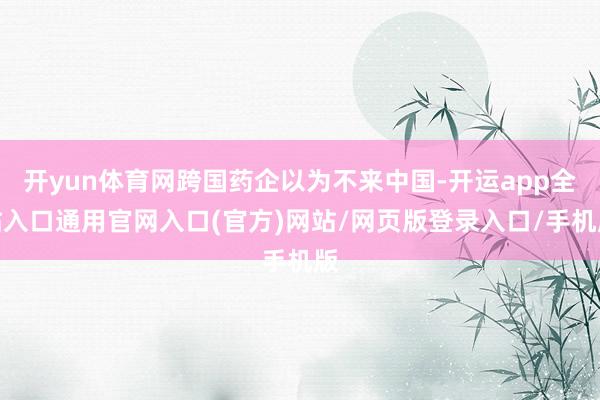 开yun体育网跨国药企以为不来中国-开运app全站入口通用官网入口(官方)网站/网页版登录入口/手机版