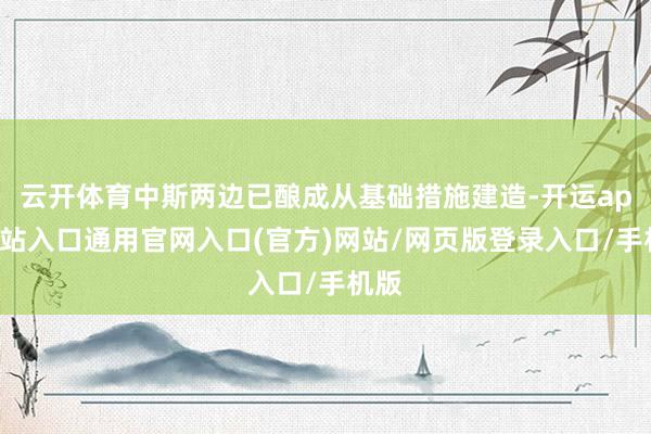 云开体育中斯两边已酿成从基础措施建造-开运app全站入口通用官网入口(官方)网站/网页版登录入口/手机版