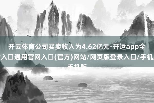 开云体育公司买卖收入为4.62亿元-开运app全站入口通用官网入口(官方)网站/网页版登录入口/手机版