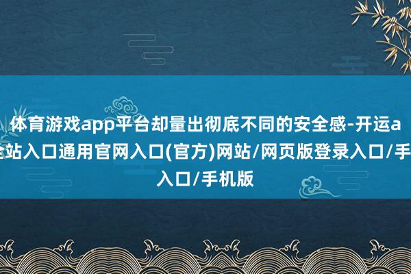 体育游戏app平台却量出彻底不同的安全感-开运app全站入口通用官网入口(官方)网站/网页版登录入口/手机版